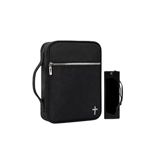 Pochette de transport portable en cuir pour marque-pages, avec fermeture éclair, pour hommes et femmes, YWCBSCI, usine OEM, étui à livres, housses de Bible. - Product Image 1