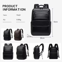 Sac à dos pour ordinateur portable en PU de qualité supérieure, plusieurs poches frontales et surface lisse, idéal pour les sorties quotidiennes et les courts séjours