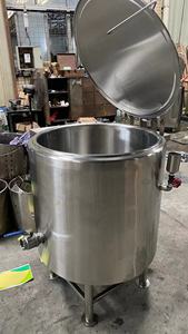 Hervidor con camisa de cocina Vertical de gran capacidad para calentamiento indirecto Máquina de cocina de albóndigas de leche de soja Precio de fábrica - Product Image 2