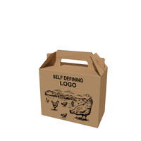 Boîte en carton ondulé avec logo imprimé, boîte à nourriture pour poulets, boîtes en carton pour fruits, emballage cadeau avec poignée