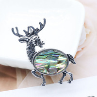 Bijoux créativité pierre naturelle oeil de tigre vert aventurine broche pierres précieuses cristal wapiti animal pendentif collier