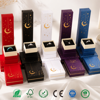 Boîte d'emballage pour bijoux en papier avec impression dorée personnalisée, boîte cadeau pour bijoux multi-tailles, boîte rigide en 2 parties, boîte en carton avec couvercle et base