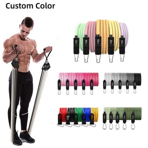 11 pezzi Set 150LBS TPE Custom Logo Dropship impugnatura gamba caviglia allenamento palestra palestra Fitness bande di resistenza alla rinfusa tubo elastico - Product Image 3