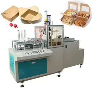 Máquina automática de fabricación de bandejas desechables de papel, máquina para hacer comida, máquina de comida