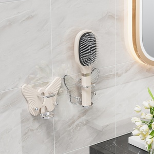 Bathroom Organizer <b>Wall</b> Mounted Storage Holder Clear Butterfly Rack for Bathroom Comb Storage and Decor - Product Image 1