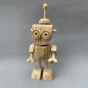 Figura Decorativa de Robot de Madera para Oficina, Escritorio, Mesa, Estante, Decoración de Interiores del Hogar - Product Image 1