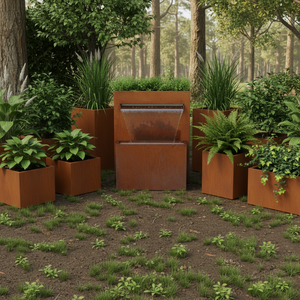 Jardinière en acier <span class=keywords><strong>Corten</strong></span> pour décoration artistique, grande jardinière extérieure, pot de fleurs pour parc et jardin, ornement sur mesure, style européen moderne, facile à installer - Product Image 4