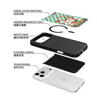 Coque de téléphone AG Feeling Black Edge avec dorure Noël Famille pour iPhone 17, 17 Pro Max, 16 Pro, 15, 15 Pro Max, 15 Pro, 14 Pro Max – Coque magnétique