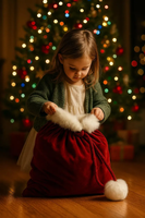 Sac cadeau de Noël bordeaux en fausse fourrure avec pompons, grand sac de Noël personnalisé de luxe pour les fêtes