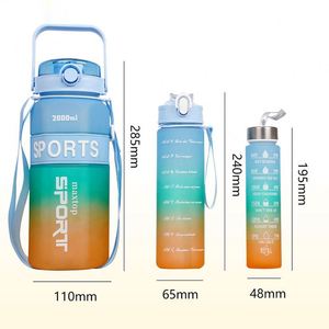 Gradiente Estilo simple Diseños de moda Gran capacidad Taza de fitness al aire libre Tazas de viaje Eventos deportivos escolares Regalos Botella de agua - Product Image 5