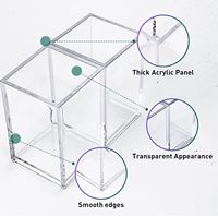 Porte-stylos triangulaire en acrylique transparent, porte-pinceaux de maquillage, 6,5x6,5x10 cm, design moderne à motifs, pour le rangement de fournitures de bureau et scolaires