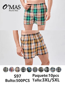 Boxer da Uomo O'Mas a Quadri, 100% Cotone, Vita Media, Tessuto Traspirante, Taglia Adulto S97 - Product Image 1