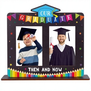 Cornice Fotografica in Legno per Laureati: Allora e Ora - Espositore Doppio per Foto, Regalo Ricordo di Laurea, Decorazione per Feste a Casa, Oggetto per Photo Booth - Product Image 2