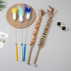 Jouet interactif classique et écologique pour <span class=keywords><strong>chat</strong></span>, bâton à plumes en plastique et peluche durable, 60 cm, couleur unie, vente en gros de jouets pour <span class=keywords><strong>chat</strong></span> de Chine - Product Image 2