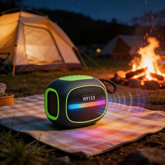 HY133 Mini Plastic Wireless for 5.0 Speaker Colorful LED Light Portable Outdoor Audio Hands-Free Calls FM Radio