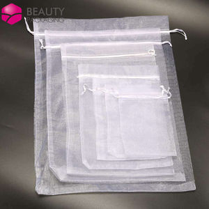 Emballage pour bijoux, pochette cadeau en <span class=keywords><strong>Organza</strong></span> avec cordon de serrage, grands sacs blancs en <span class=keywords><strong>Organza</strong></span>, 9x12, 5x7, <span class=keywords><strong>10x15</strong></span> - Product Image 1