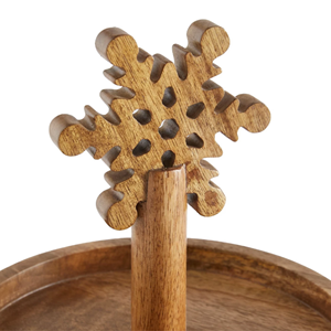 Bandeja de Servir de Madera Ecológica Clásica de Alta Calidad, de 2 Niveles, para Pasteles, Diámetro 25xH22cm, SON TRA CRAFT, Decoración Navideña, para Fiestas, Frutas - Product Image 4
