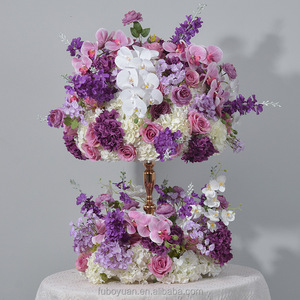 Centro <span class=keywords><strong>de</strong></span> Mesa con Bola <span class=keywords><strong>de</strong></span> Flores Artificiales <span class=keywords><strong>de</strong></span> <span class=keywords><strong>Orquídeas</strong></span> y Rosas Púrpuras Grandes al por Mayor para Decoración <span class=keywords><strong>de</strong></span> Mesa <span class=keywords><strong>de</strong></span> Boda - Product Image 1