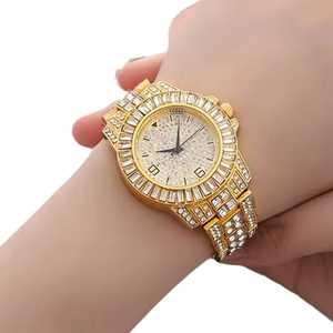 Orologi <span class=keywords><strong>da</strong></span> <span class=keywords><strong>Polso</strong></span> <span class=keywords><strong>da</strong></span> <span class=keywords><strong>Uomo</strong></span> Completamente Tempestati di Diamanti, Stile Hip Hop, in Lega con Strass, Quadrante Dorato, Orologi Digitali, Cassa Quadrata, Quadrante in Vetro 18mm - Product Image 1