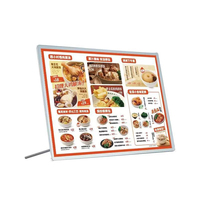 Panneau lumineux LED ultra-fin rétractable pour comptoir de bar, idéal pour les restaurants, menu lumineux pour commande en intérieur, portable et éclairé