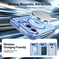 Étui transparent magnétique pour iPhone Duo Ultra 18 Fold avec chargement sans fil, charnière, film trempé, protection antichoc, accessoires simples