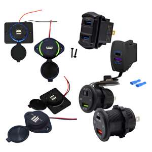 Chargeur de voiture USB-C 12-24V avec 2 ports PD 30W et charge rapide QC3.0, adaptateur étanche - Product Image 1