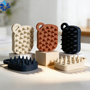 Cepillo de Silicona para Champú, Herramienta de Masaje para el Cuero Cabelludo, Doble Uso, Estilizador de Cabello, Relajante - Product Image 1