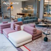 Canapé gonflable modulaire de luxe à blocs empilables de designer italien, combinaison personnalisée pour salon de villa haut de gamme