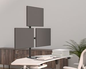 Support de moniteur triple avec <span class=keywords><strong>bras</strong></span> articulés Support d'<span class=keywords><strong>écran</strong></span> d'ordinateur <span class=keywords><strong>vertical</strong></span> pour <span class=keywords><strong>bras</strong></span> de moniteur à 3 <span class=keywords><strong>écran</strong></span>s - Product Image 3