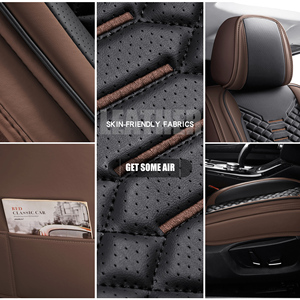 Fundas de Asiento de Coche Personalizadas de Lujo, Ventiladas, en Cuero Nappa Negro, Universales, Juego Completo, Diseño Impermeable - Product Image 4