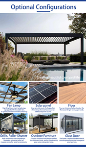 Pabellón con Sistema de Techo de Láminas de Aluminio Impermeable <span class=keywords><strong>Garraf</strong></span> Garden, Pérgola Bioclimática Eléctrica para Exteriores - Product Image 5