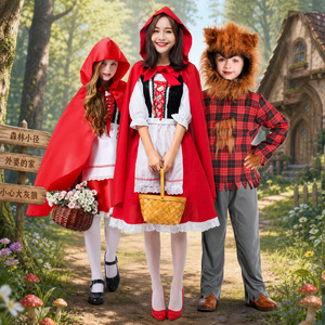 Costume de Cendrillon et du loup pour enfants, tenue de conte de fées pour jeu de rôle parent-enfant - Product Image 3
