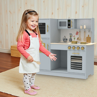Juego de cocina de color personalizado de madera, juguetes simulados de cocina, juguete educativo para niños, juguete de cocina grande para niños
