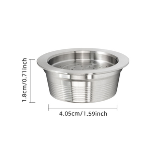 Ensemble de 1 capsule de <span class=keywords><strong>café</strong></span> réutilisable et rechargeable en acier inoxydable, filtre à <span class=keywords><strong>café</strong></span>, cuillère, brosse, compatible avec les machines Mio - Product Image 3
