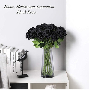 Flores artificiales de aspecto Real, rosas Artifi de espuma negra, rosas negras y rojas para ramos de boda artesanales, centros de mesa para fiestas - Product Image 2