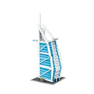 Burj AI Arab Hotel YC 20004 Anak-anak Arsitektur Blok Bangunan DIY Perakitan Mainan untuk Anak-anak Hadiah
