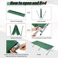 Lit de camping portable de haute qualité pour adultes, civière pliable avec cadre métallique pour le voyage et le camping en gros
