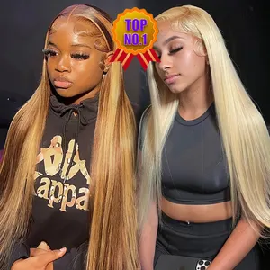 50 Inches Gold Human Hair Lace Front Wigs Black And Grey Natural Look Wigs,8inch HD Transparent Swiss Lace Frontal Wig Colored