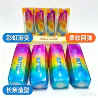 Blocs de construction en argile colorés en forme de bâtonnets de beurre croustillants, anti-stress, faits à la main, avec éléments de Noël, boîte cadeau incluse