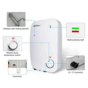 Instant <b>Tankless</b> <b>Water</b> <b>Heater</b> 5500W 220V Stainless Steel Heating Element Fast Heating For Venezuela Peru - Product Image 2