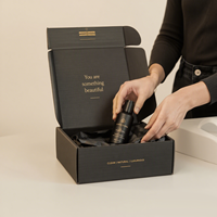 Cajas de Cartón Corrugado Negro Mate Personalizadas con Tira Desprendible Autosellable para Cosméticos, Venta al Por Mayor, OEM, Marca Privada
