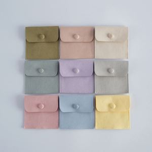 Pochette à bijoux en microfibre avec logo personnalisé, fermeture à pression, sac cadeau, emballage en tissu suédé pour conteneur à bijoux - Product Image 2