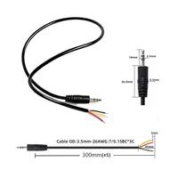 Câble audio mâle 3 pôles 26AWG 3 conducteurs 0,3 m pour microphone cravate, câble d'enregistrement stéréo TRS, connexion de sortie audio pour lecteur MP3
