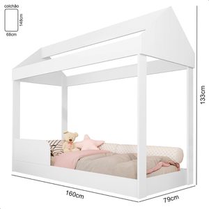 <span class=keywords><strong>Letto</strong></span> per Bambini in MDF di Alta Qualità, Design Moderno e Allegro, Comodo Materasso, Struttura Bassa Rosa con <span class=keywords><strong>Protezione</strong></span> Laterale - Product Image 3