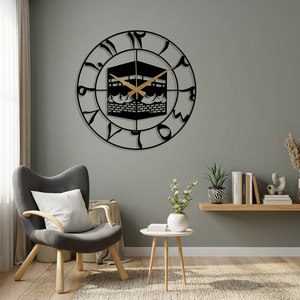 Modern Metal <b>Wall</b> <b>Clock</b> Round Abstract Geometric Design Quartz Analog <b>Silent</b> Living Room Hanging Decor - Product Image 4