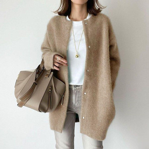 Kardigan Rajut Terbaru Model Longgar, Bahan Lembut, Rajutan Crochet, Pakaian Rajut Polos, <span class=keywords><strong>Sweater</strong></span> Longgar, Kardigan Tebal Wanita - Product Image 2
