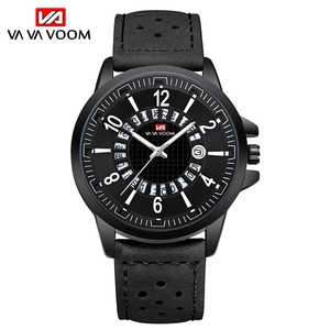 Montre à quartz pour homme avec cadran à roue de calendrier, bracelet en cuir, montre-bracelet de mode pour affaires, étanche et lumineuse - Product Image 2
