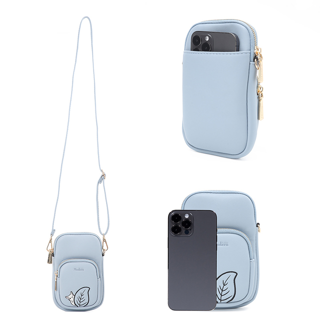 Prettyzys Custom PU Leather Women Crossbody Cellphone Bags Single Shoulder Mobile Phone Bags