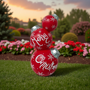 Décorations de Noël en forme de boules de neige empilées, grandes boules de neige décoratives en PP - Product Image 5