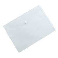 Sac à documents en plastique transparent et étanche, couleurs personnalisées, A4 avec bouton pression, pour le bureau et l'école